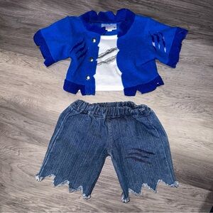 Build a Bear Zombie Teddy Stuffed Animal Size 2pc. Outfit Retired Rare 2015 HTF